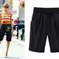 🔥Summer Hot Sales - 49% OFF🔥Plus Size Solid Color Elastic Waist Loose Cropped Shorts
