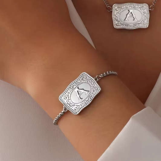 🎁Last 1,000 at 50% off🔥Women's Belt Buckle Initial Bracelet
