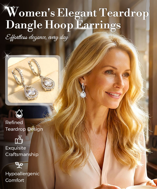 ✨Buy 1 Get 1 Free✨Elegant Teardrop Dangle Hoop Earrings