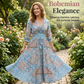 🔥Summer Hot Sales - 49% OFF🔥Women’s Elegant Floral Drawstring Long Dress
