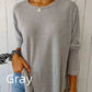 Women’s Casual Long Sleeve Solid Color Button T-Shirt