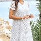 💥40%OFF💥 Elegant Cutout Flowers White Dress for Lady