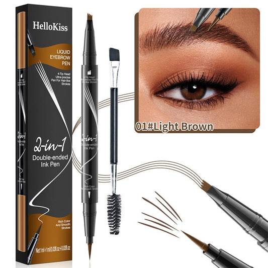 BUY 2 GET 1 FREE🔥2-in-1 Waterproof Eyebrow Pen with 4 Tip Brow Pen