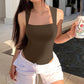 Hot Sale 60% off 🩱Sexy Square Neck Sleeveless Tummy Control Tank Tops Bodysuits
