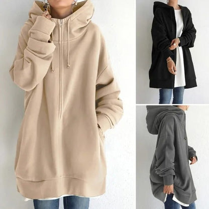 Women's Autumn/Winter Zipper Hooded Sweater