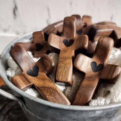 💖Last Day 49% OFF - ✝️100% Handmade Wooden Cross My Heart