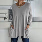 🎉 Hot Sale 50% OFF💞🔥Women's Round Neck Long Sleeve Loose Pocket T-Shirt