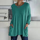 🎉 Hot Sale 50% OFF💞🔥Women's Round Neck Long Sleeve Loose Pocket T-Shirt