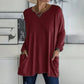 🎉 Hot Sale 50% OFF💞🔥Women's Round Neck Long Sleeve Loose Pocket T-Shirt