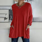 🎉 Hot Sale 50% OFF💞🔥Women's Round Neck Long Sleeve Loose Pocket T-Shirt