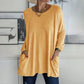 🎉 Hot Sale 50% OFF💞🔥Women's Round Neck Long Sleeve Loose Pocket T-Shirt
