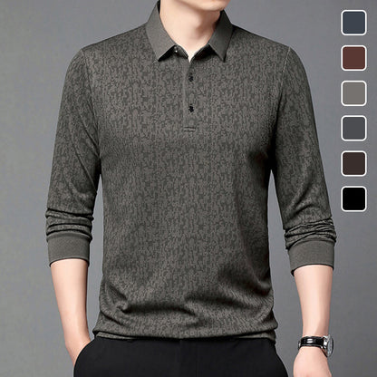 🔥BIG SALE💷Best Price🔥Men's Business Casual Lapel Long Sleeve T-Shirt