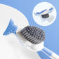 Wall-Mounted Suction Cup Toilet Cleaning Brush (with press-to-dispense cleaner)