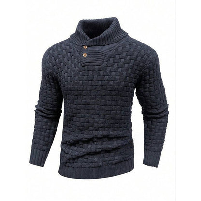 🔥LAST DAY SALE 50% OFF🔥 Men’s Textured Stand Collar Pullover Sweater