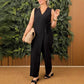 🔥Hot Sale 49% OFF✨Women's Solid Color Casual V-Neck Tied Jumpsuit