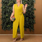 🔥Hot Sale 49% OFF✨Women's Solid Color Casual V-Neck Tied Jumpsuit