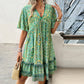 🔥Hot Sale 50%OFF👗Women’s Flower Print V Neck Short Sleeve Mini Dress