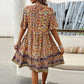 🔥Hot Sale 50%OFF👗Women’s Flower Print V Neck Short Sleeve Mini Dress