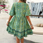 🔥Hot Sale 50%OFF👗Women’s Flower Print V Neck Short Sleeve Mini Dress