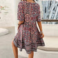 🔥Hot Sale 50%OFF👗Women’s Flower Print V Neck Short Sleeve Mini Dress