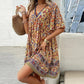 🔥Hot Sale 50%OFF👗Women’s Flower Print V Neck Short Sleeve Mini Dress
