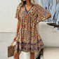 🔥Hot Sale 50%OFF👗Women’s Flower Print V Neck Short Sleeve Mini Dress