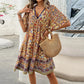 🔥Hot Sale 50%OFF👗Women’s Flower Print V Neck Short Sleeve Mini Dress