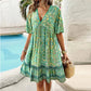🔥Hot Sale 50%OFF👗Women’s Flower Print V Neck Short Sleeve Mini Dress