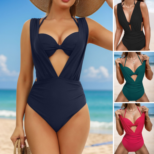 Women's Tie Solid Color Swimsuit 2-PCS Set