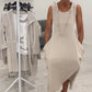 Simple Sleeveless Dress with Pockets