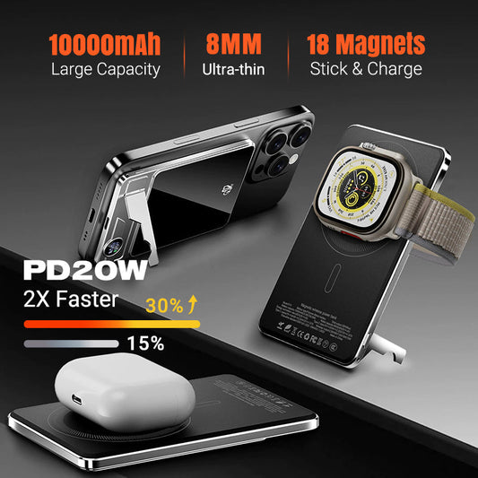 ⏳Limited time 49% discount💥Ultra Thin Magnetic Portable Charger with Stand