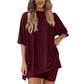 🌞Summer Hot Sale 💞-Women's Summer Casual loose T-shirt and Pants Two-pieces Set
