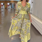 🔥Summer Hot Sales - 49% OFF🔥Women’s Elegant Floral Drawstring Long Dress