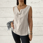 Women's Sleeveless Casual Loose Button Top