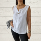 Women's Sleeveless Casual Loose Button Top