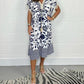 🌺Summer Hot Sale 50% OFF💐Printed Casual Dress With V-Neckline and Fringes on the Short Sleeves
