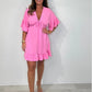 Women’s V Neck Babydoll Mini Dress