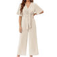 💖LAST DAY SALE 50% OFF💖Women's Elegant V-Neck Wide Leg Waist Tie Jumpsuit
