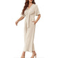 💖LAST DAY SALE 50% OFF💖Women's Elegant V-Neck Wide Leg Waist Tie Jumpsuit