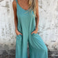 🍧Summer Hot Sale 50% OFF💞Women's Casual Loose Cotton-Linen Blend Jumpsuit with Pockets and Adjustable Straps