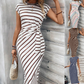 💖LAST DAY SALE 50% OFF💖💃Women's Striped Tie Waist Dress