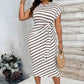💖LAST DAY SALE 50% OFF💖💃Women's Striped Tie Waist Dress