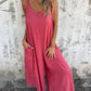 🍧Summer Hot Sale 50% OFF💞Women's Casual Loose Cotton-Linen Blend Jumpsuit with Pockets and Adjustable Straps