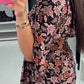 V-neck Printed Maxi Dress with 3/4 Sleeves
