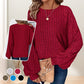 Women's Ribbed Loose-Fit Pullover Tops