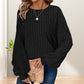Women's Ribbed Loose-Fit Pullover Tops