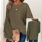 Women's Ribbed Loose-Fit Pullover Tops