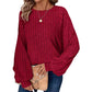 Women's Ribbed Loose-Fit Pullover Tops