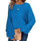Women's Ribbed Loose-Fit Pullover Tops