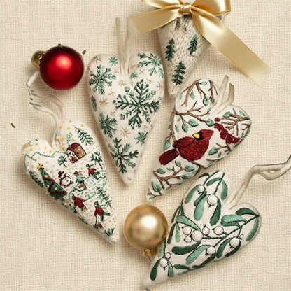 🎅Best Christmas Gift 50% OFF💖DIY Heart Shaped Hand Embroidered Christmas Ornament/Ornament Kit